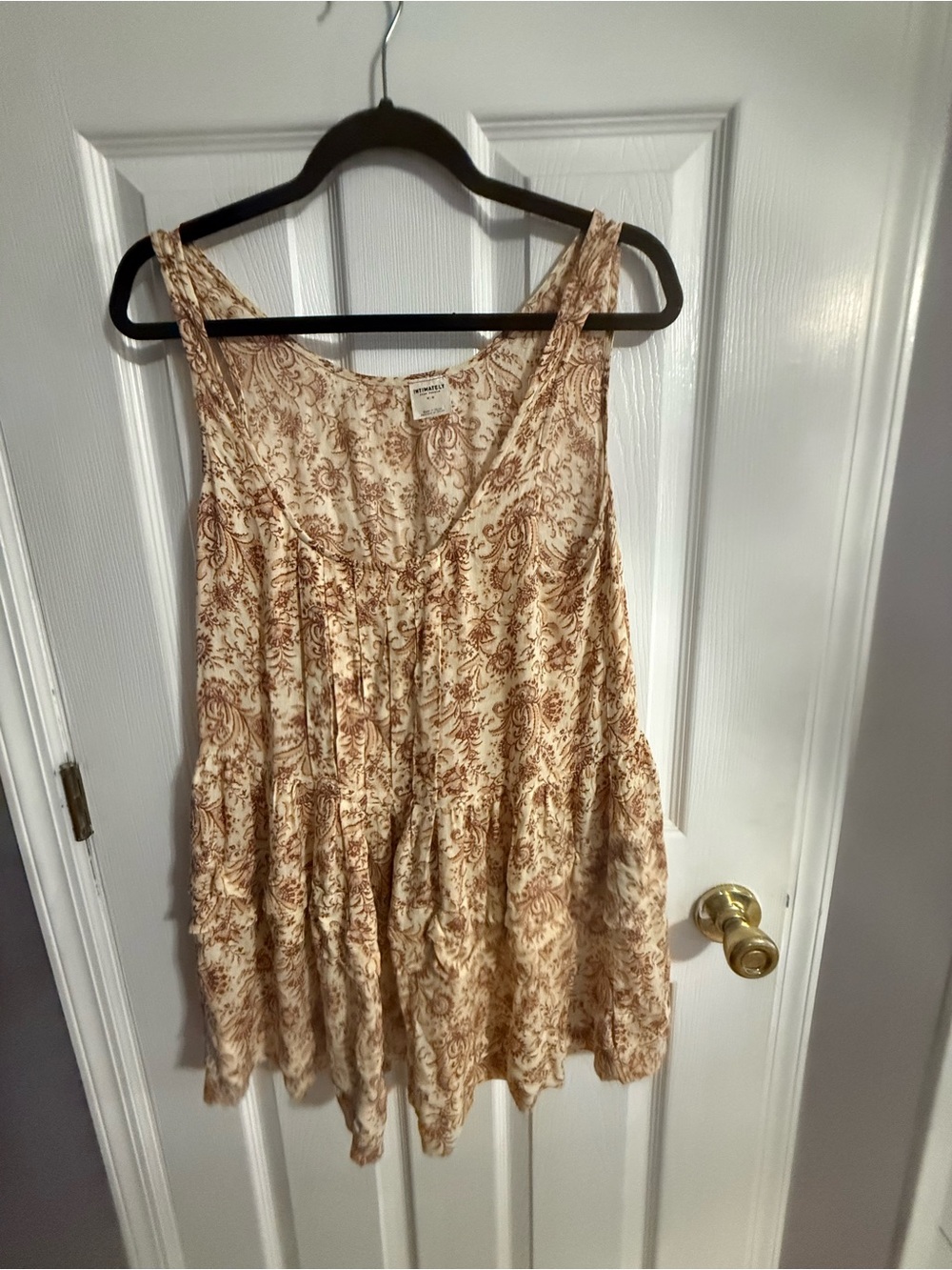 Free People Women's Cream Paisley Tiered Camisole Top. Fun to wear